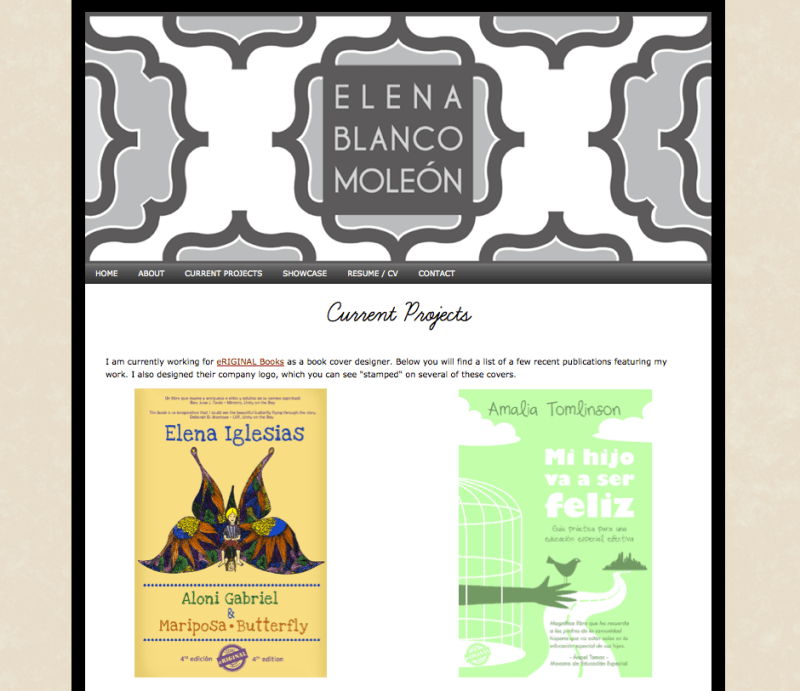 Screengrab of my second online portfolio