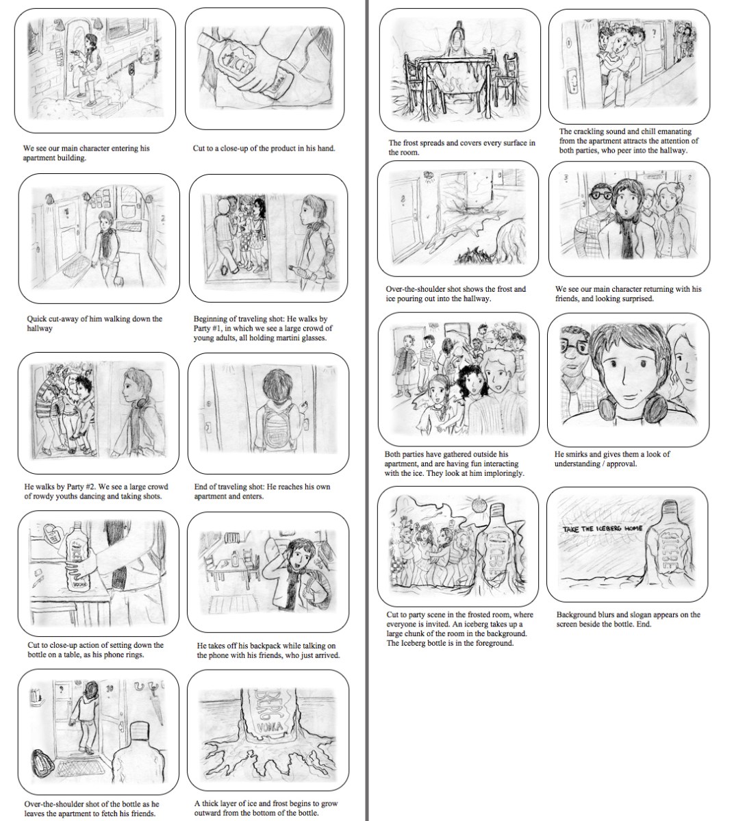 Iceberg Vodka ad storyboard